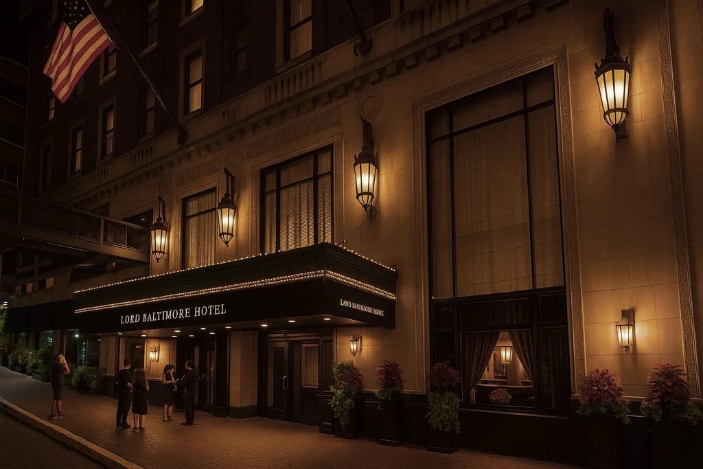 Historic Lord Baltimore Hotel in downtown Baltimore Maryland