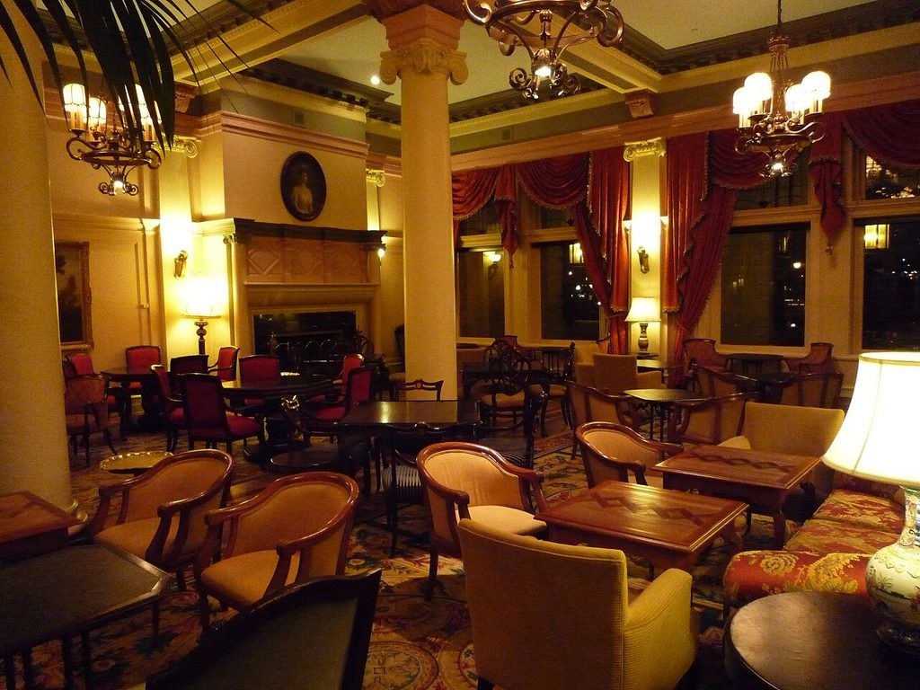 Historic Tea Lobby inside the Fairmont Empress in Victoria British Columbia