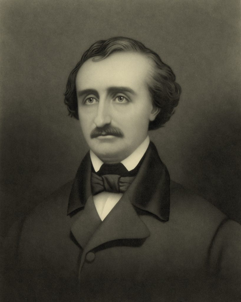 Historic portrait of Edgar Allan Poe associated with Baltimore Maryland