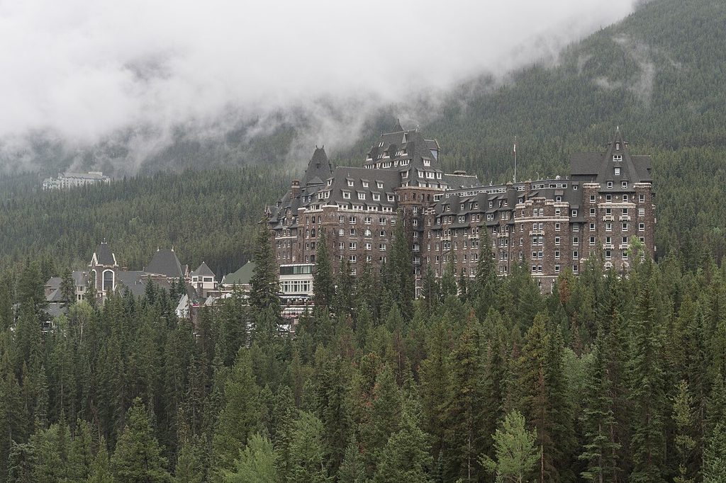 Fairmont Banff Springs hotel in the Canadian Rockies in Banff Alberta