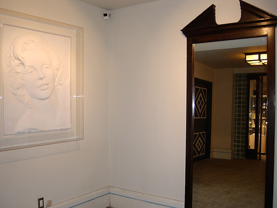 Marilyn Monroe artwork inside the Hollywood Roosevelt Hotel in Los Angeles