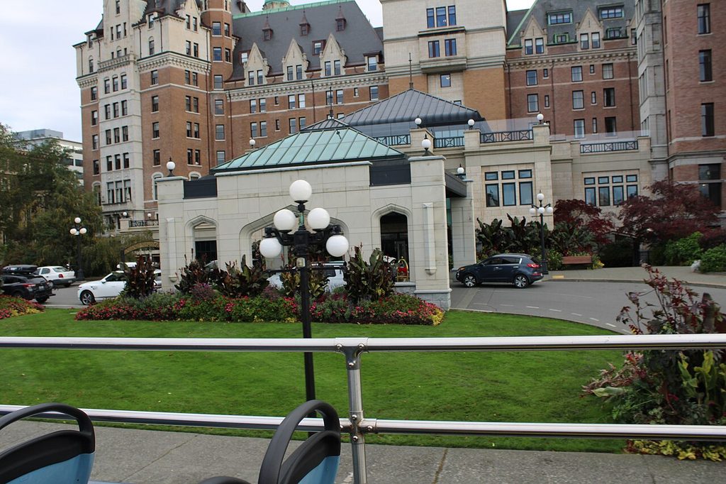 Entrance to the Fairmont Empress hotel in Victoria British Columbia