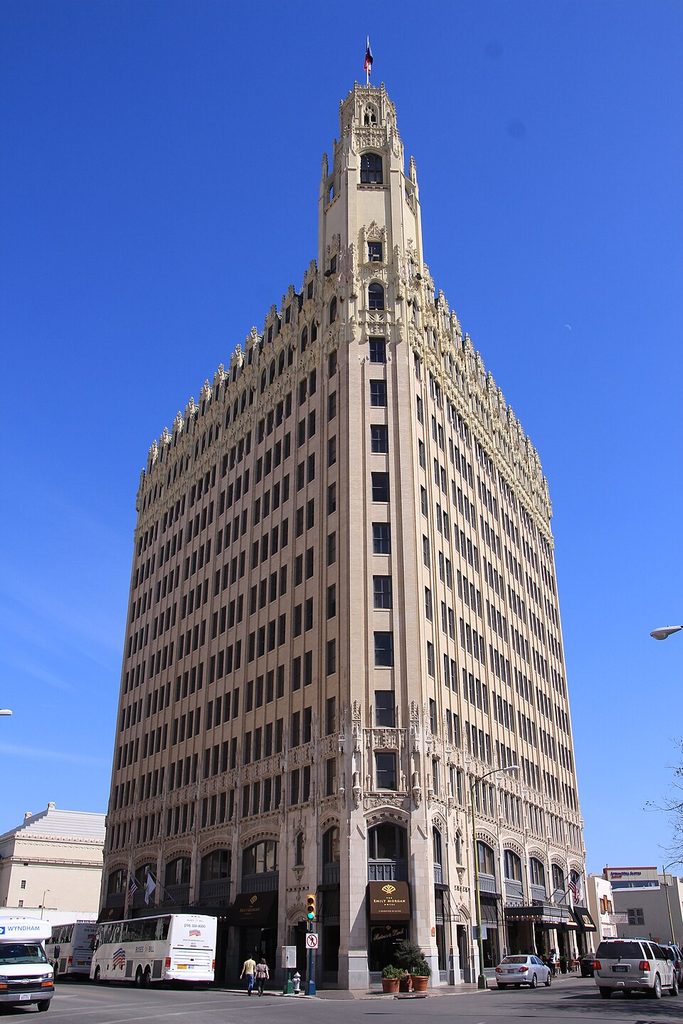 Gothic Revival exterior of the Emily Morgan Hotel in San Antonio Texas