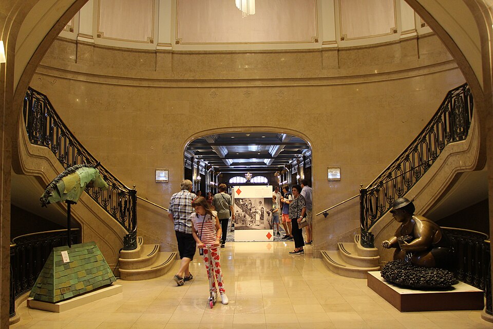 Grand staircase inside the haunted Château Frontenac in Québec City
