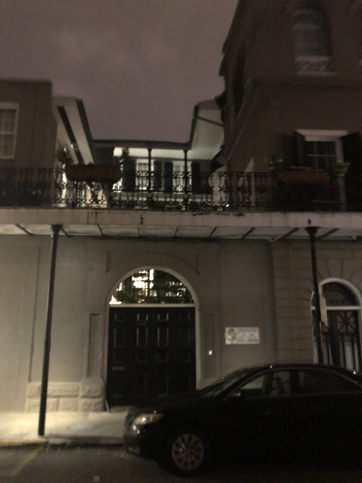 French Quarter street at night in New Orleans