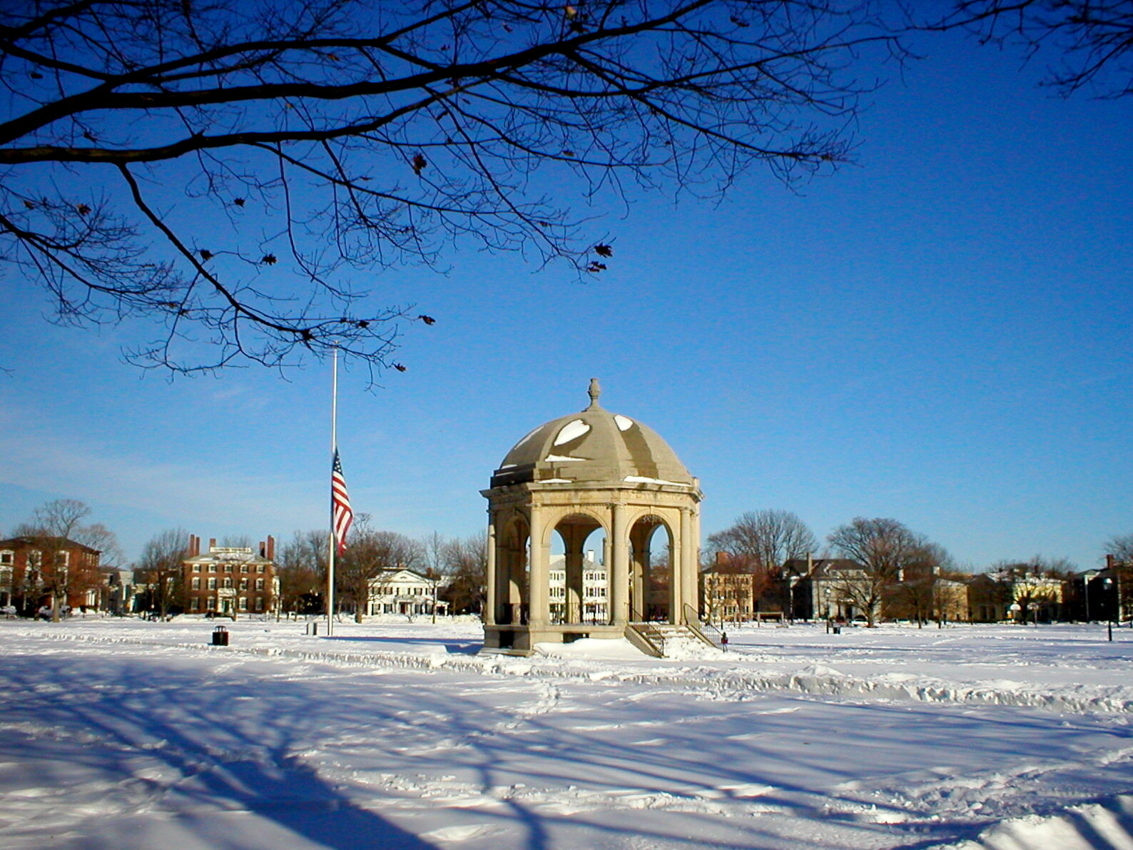 Salem Common beneath winter snow