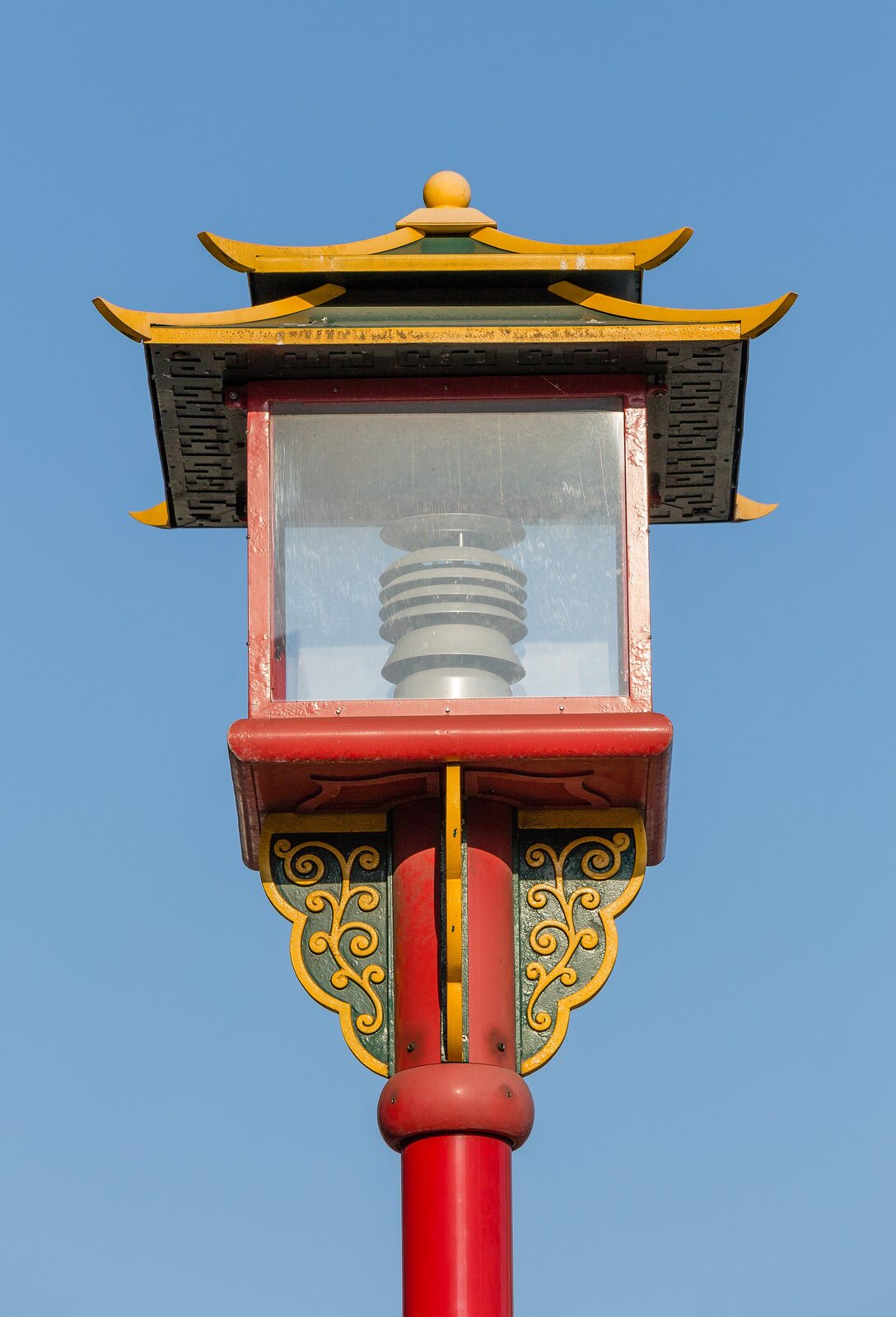 Ornate street lamp in Victoria's historic Chinatown